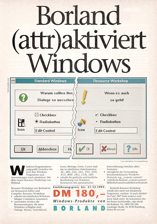 Borland Anzeige